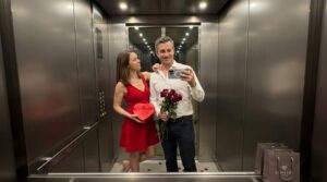 Elevator with mirror